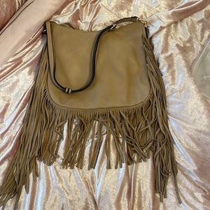 Vegan fringe crossbody bag